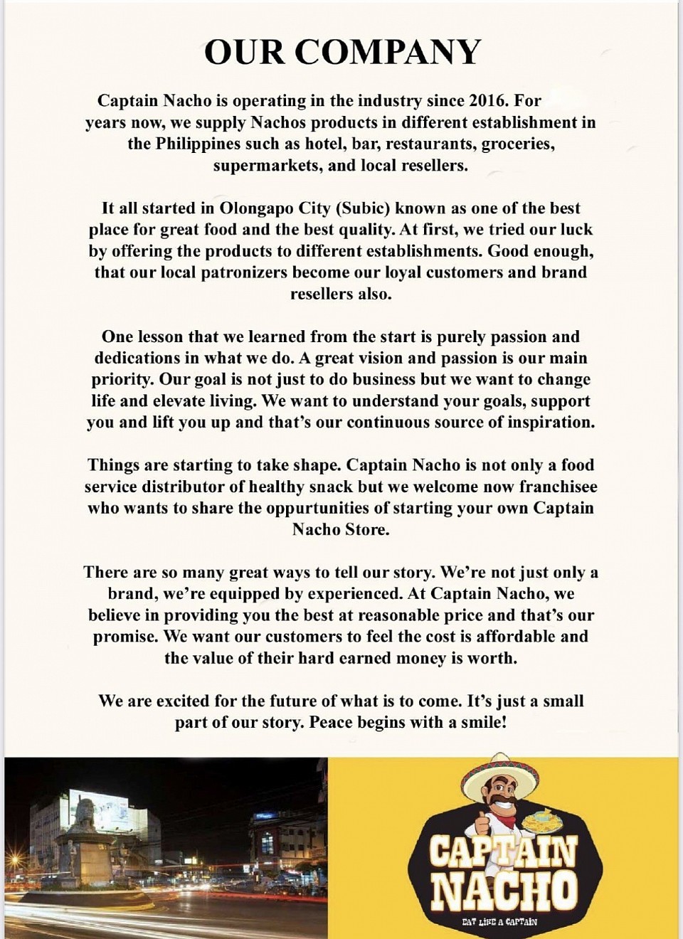 Captain Nacho Our Company